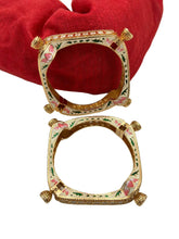Muskan Lotus DesMuskan Lotus Design Ruby Polki Square Bangles ign Ruby Polki Square Bangles